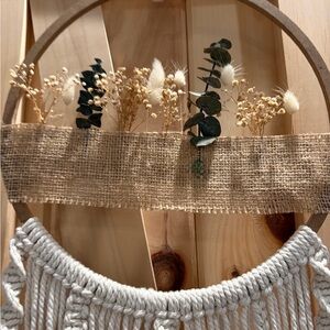 Boho Macrame Wall Hanging with Dried Flowers